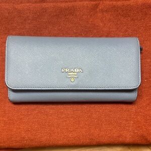 Prada Gray/ Lt blue Women's wallet